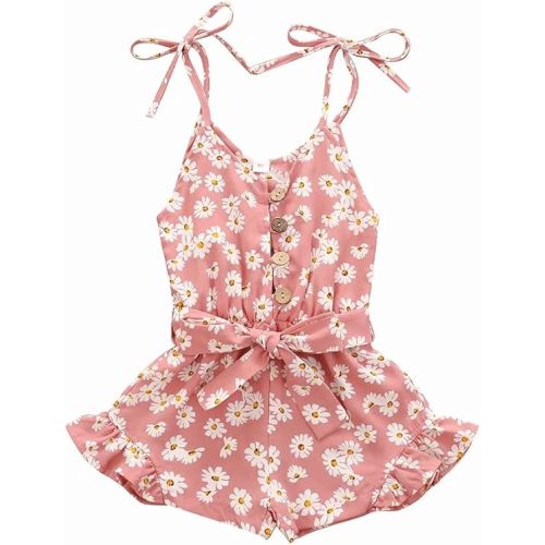 Toddler Girl Clothes Baby Strap Sleeveless One Piece Halter Romper Casual Summer Jumpsuit