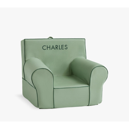 Anywhere Chair®, Sage Twill with Forest Green Piping Slipcover Only