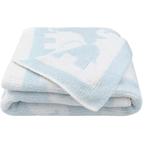 Living Textiles Blue Clouds Chenille Soft Baby Blanket Reversible Premium Cozy Fabric for Best Comfort - for Infant,Toddler,Newborn,Nursery,Boy,Unisex,Throw,Crib,Stroller,Gift, Blue Clouds 40x30