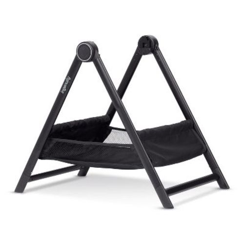 Ingenuity 3DSuite DualDock Carry Cot Stand, Folding Bassinet Stand with Storage - Black