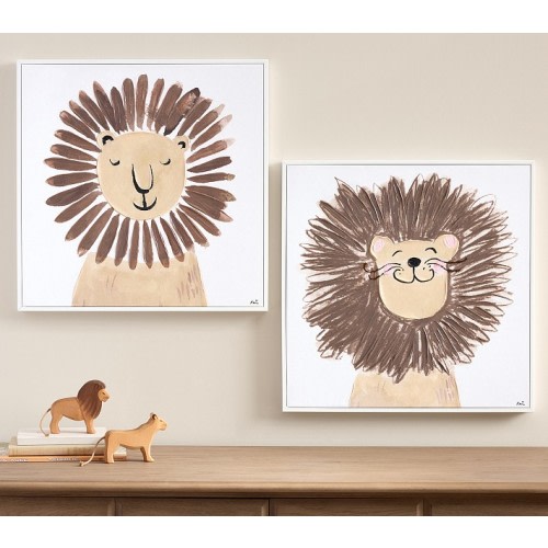 Lion Art Collection Wall Decor | Pottery Barn Kids - Lion Art 1 of 2
