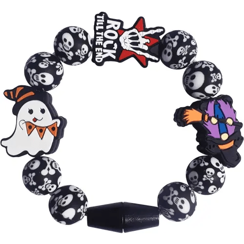Halloween Baby Toy Gothic Baby Teether Ring Baby Stuff Teething Toy (Skull)