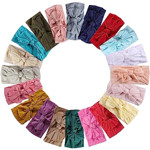 Mookiraer 20pcs Headbands for Baby Girls - Newborn Baby Hair Bows Baby Headbands Toddler Hair Accessories
