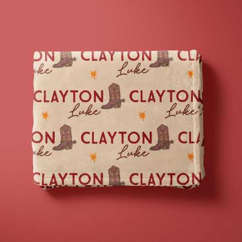 Western Baby Blanket, Cowboy themed kids blanket, cowboy boot baby blanket, western nursery decor, Kids Blanket, Personalized Name Blanket