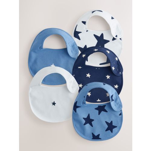 Navy Star Baby Bibs 5 Pack