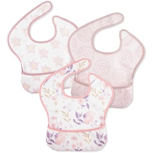 CIVARUA KIDS 3-Pack Waterproof Baby Bibs for Eating - Mess Proof Lightweight Toddler Feeding Bibs with Large Food Catcher