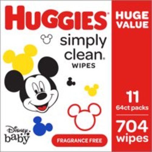 Huggies Simply Clean Baby Wipes, Unscented, 704 Count