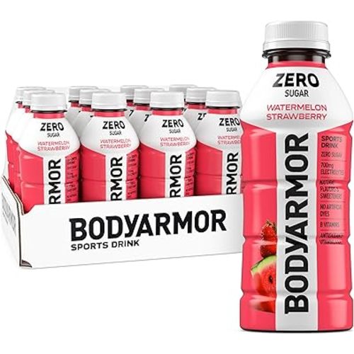 BODYARMOR ZERO Sugar Electrolyte Drink, Watermelon Strawberry 16 Oz (12 Pk)
