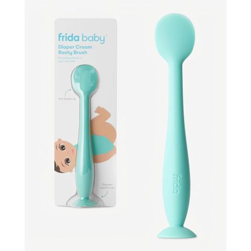 Frida Baby Diaper Cream Spatula, Silicone Butt Spatula, Suction-cup, Teal