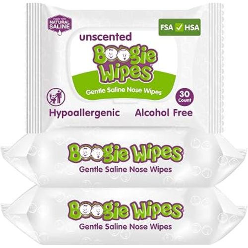 Boogie Saline Nose Wipes Unscented - 90 Count