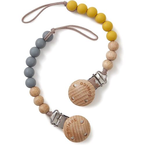 SAMiGO Pacifier Clips Holders Silicone Paci Binky Clips for Baby Boys - 2 Pack