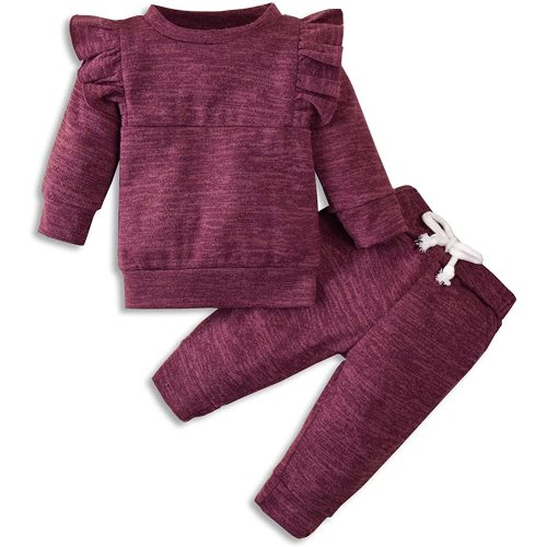 Infant Baby Girls Clothes Ruffle T-Shirt + Pants Fall Winter Outfits Set