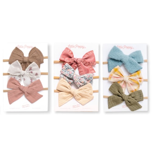 The Hazel Headband Bow Bundle, Bows for Babies and Girls – Little Poppy Co.