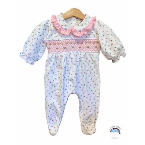 Classic Rosebuds Smocked Footie