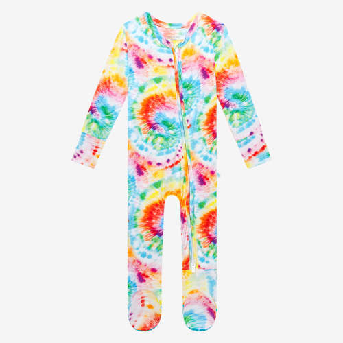 Totally Tie Dye Footie Zippered One Piece