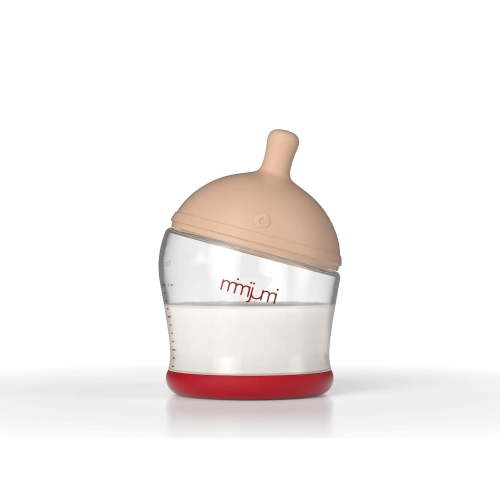 Mimijumi Baby Bottle – Not So Hungry Anti-Colic Bottles for Newborn Babies – Infant Breastfeeding Bottle with 0-12M Slow Flow Nipples – Lighter – 4 Oz
