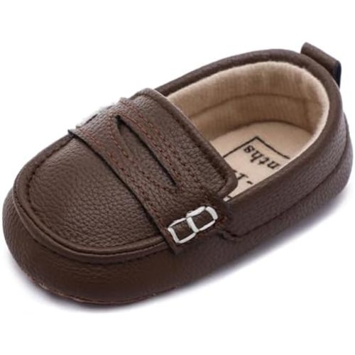 Infant Baby Boys Loafers Soft Sole PU Leather Toddler Moccasins Girls First Walking Crib Dress Shoes
