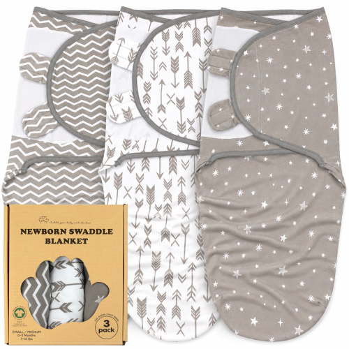Bublo Baby Baby Swaddles for 0-3 Months 3 Pack Adjustable Breathable Cotton Sleep Sack