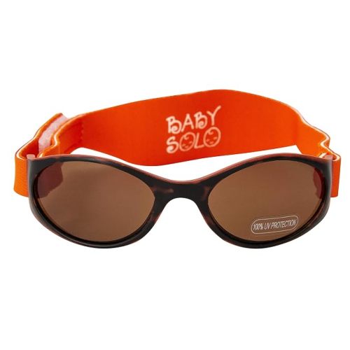 Baby Solo The Original Baby Sunglasses Made by US Optometrists Case Included (0-36 Month, Matte Tortoise Shell w/Solid Brown Lens)