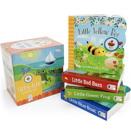 Nature Friends Lift-a-Flap Boxed Set 4-Pack: Little Red Barn, Little Blue Boat, Little Green Frog, and Little Yellow Bee (Chunky Lift a Flap)
