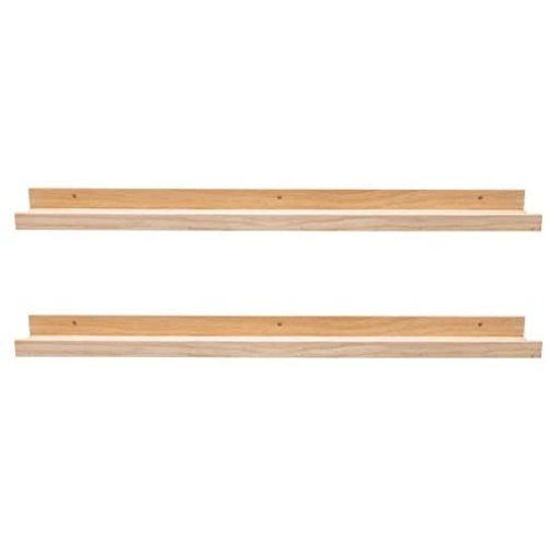 Floating Shelves Wall Mounted Set of 2 Natural Wood Picture Shelves Wall Shelves for Bedroom Bathroom Living Room Kitchen Laundry Room Storage & Decoration 24 Inch
