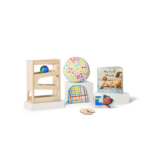 Lovevery, Walk & Talk Mini Kit, 3 Developmental Toys & 1 Book for Coordination, Fine Motor Skills & Early Language Learning, Starting at 12+ Months