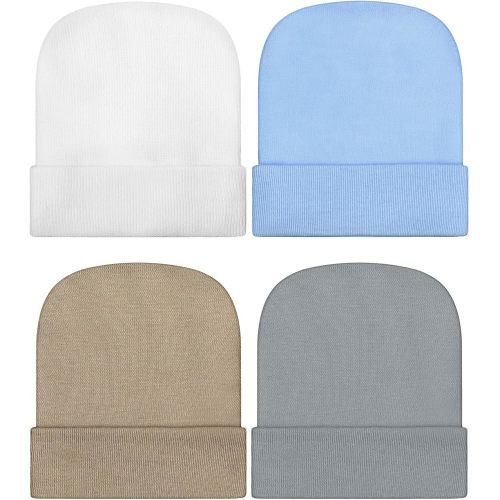 Geyoga Newborn Girl Boy Hat Newborn Beanie Stripes Hat Toddler Soft Caps Infant Cotton Knit Caps for Baby 0-6 Months