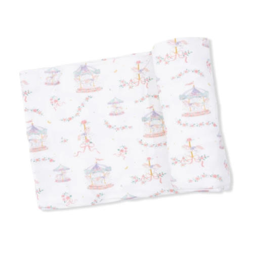 Carousel with Bows, Swaddle Blanket - Angel Dear Swaddles | Maisonette