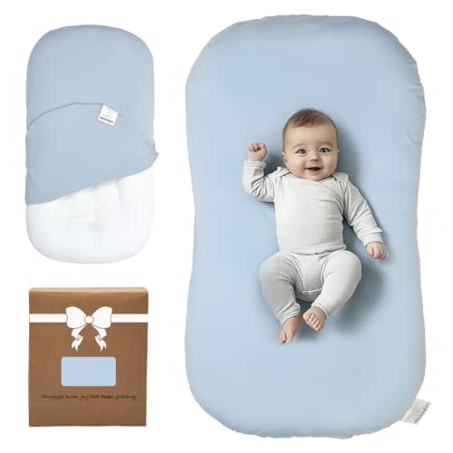 Infant Support Cushion -Baby Support Cushion for Newborn, Oversized for 0-24 Months (36.5*20 inchs), Tummy Time Mat for Home and Travel, Soft Cotton, Supervised Use, Baby Essentials Gift -includ cover