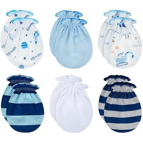 RATIVE Baby Mittens No Scratch, Soft Cotton Newborn Gloves, (0-6 Months)