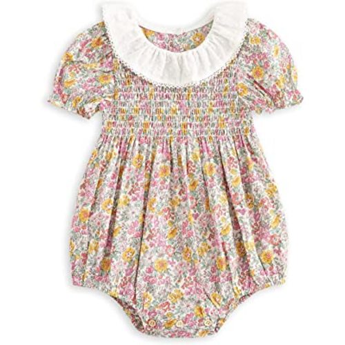 Curipeer Infant Baby Girls Floral Romper Casual Long Sleeve Jumpsuit for Summer