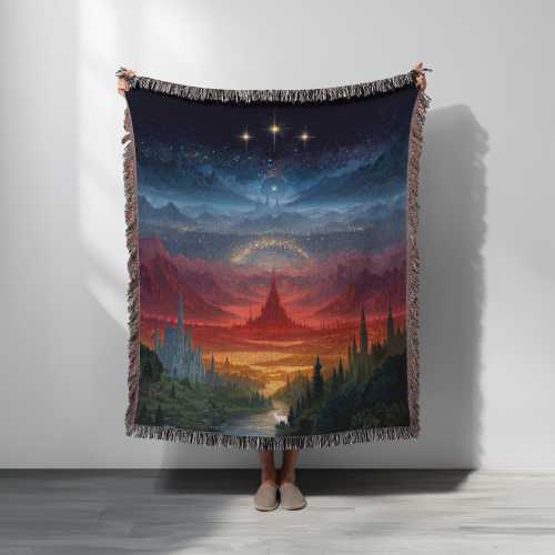 Crescent City TOG Acotar Night Court Velaris Inspired Woven Blanket