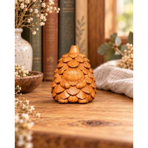 Wooden Pinecone Guardian, Forest Spirit Figurine, Woodland Decor, Cottagecore Gift, Tiny Home Guardian, Nature Lover Gift