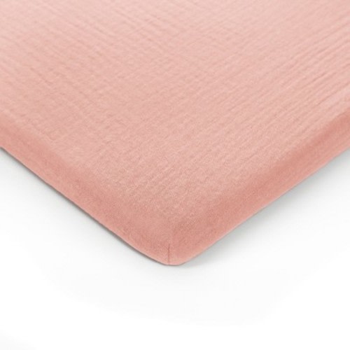 Muslin Fitted Bassinet Crib Sheet, Extra Soft 100% Muslin Cotton Bassinet Sheets by Comfy Cubs - Lace Pink