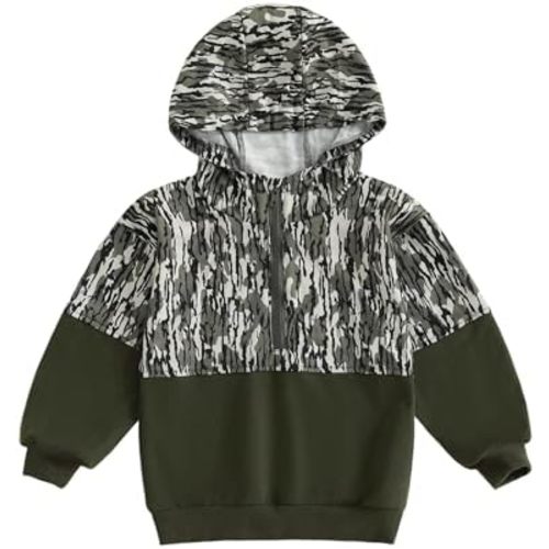 Fernvia Toddler Baby Boy Clothes Camouflage Half Zip-up Long Sleeve Hoodies Sweatshirt Casual Pullover for Kids boys
