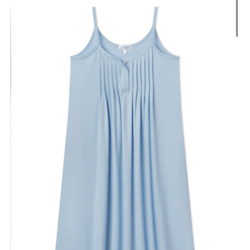 LAKE | Women | Pima Cotton Pajamas | French Blue Maternity Pleat Nightgown