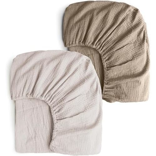 100% Organic Cotton 2 PK Baby Muslin Fitted Crib Sheets 28x52 in