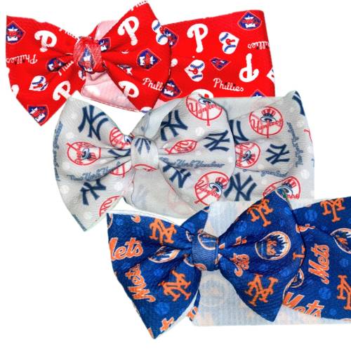 Baseball MLB Headwrap Bows | MLB Big Bow Headbands | MLB Inspired Oversized Baby Bows | Toddler Headwrap Bow | Baseball Inspired Bow