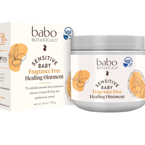 BABO Botanicals Sensitive Baby Fragrance-Free All Natural Healing Ointment - 99% Organic & 1% Colloidal Oat - Steroid-Free - NSF Certified - for Eczema, Irritated/Itchy Skin - Face, Body, Diaper Area