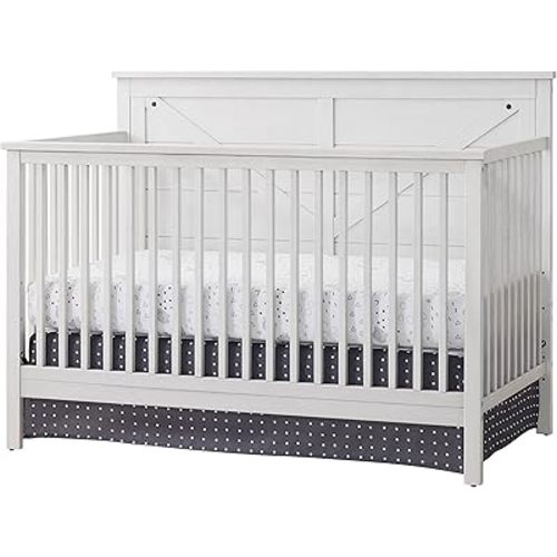 Oxford Baby Montauk 4-in-1 Convertible Crib, Barn White, GreenGuard Gold Certified