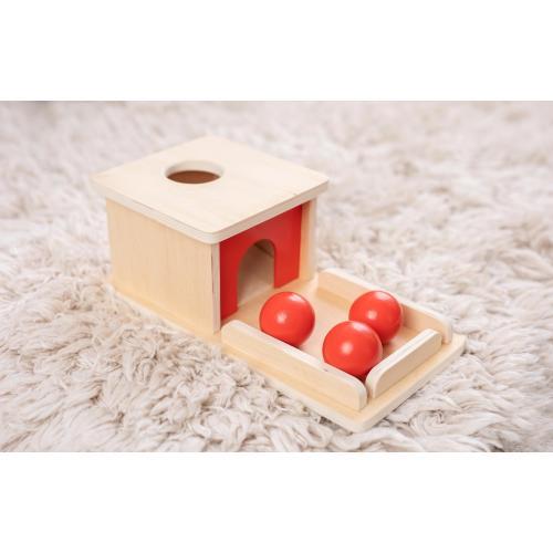 Montessori Object Permanence Box Wooden Toy Tray and Ball Drop Baby First Learning Toys Imbucare Box