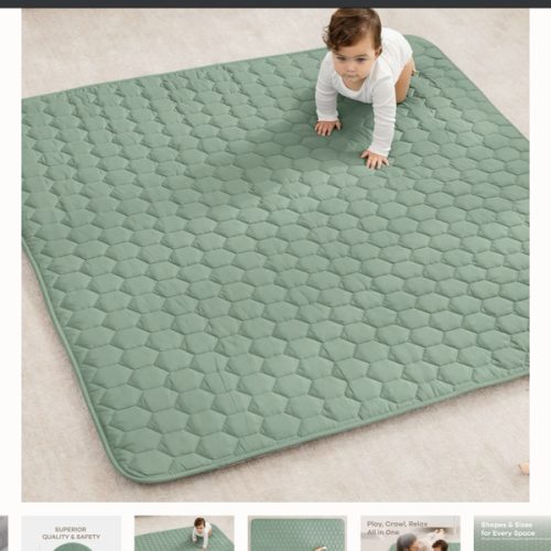 Play Mat with Non-Slip Bottom in Fern – Comfy Cubs