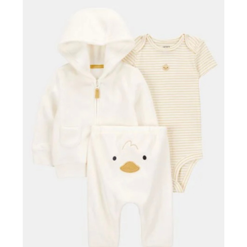 Baby 3-Piece Duck Little Cardigan Set - Ivory | Carter's