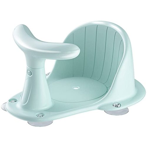 Baby Bath Seat with Thermometer, Portable Toddler Child Bathtub Seat for 6-18 Months,Pink - Green