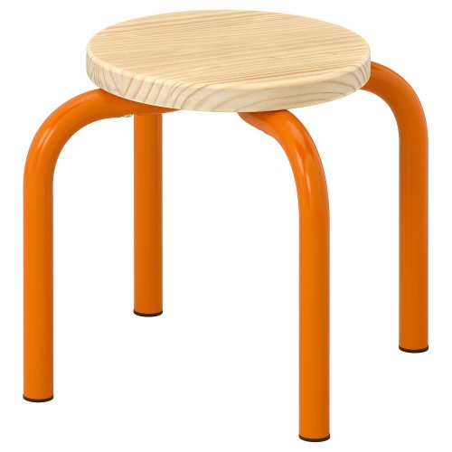 GREJSIMOJS Children's stool - wood/orange