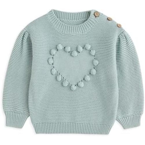 Simplee kids Baby Pullover Sweater Valentines Outfit Love Embroidery Knit Sweaters Coat for Autumn Fall and Winter