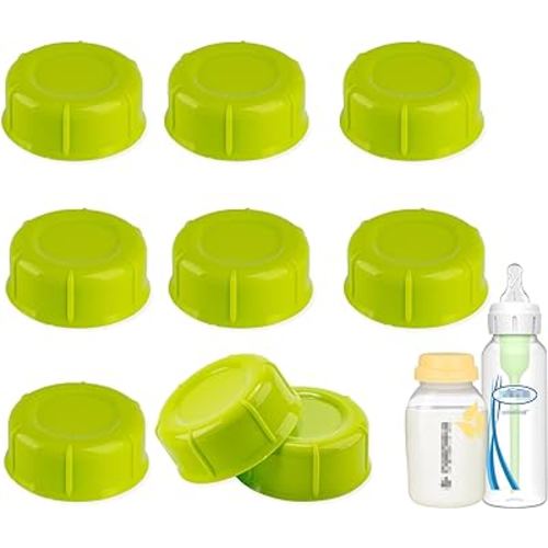 (9-PCs) Travel Bottle Caps Compatible with Dr Brown Narrow Bottles, Storage Caps Replacement for Medela Bottles, Bottle Caps Fit Ameda Evenflo Gerber Lifefactory and Parents Choice Bottles - Model A