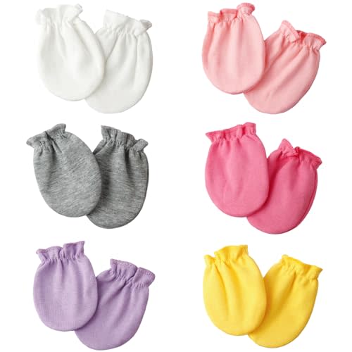 Flagsky Baby Mittens 0-6 Months No Scratch 100% Cotton Gloves for Newborn Boys Girls