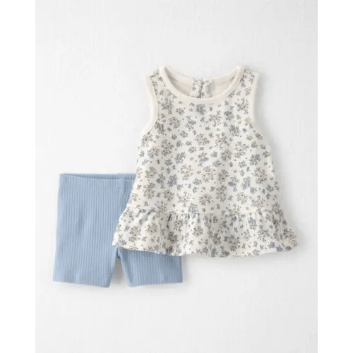Baby Girl 2-Piece Top & Short Set Made with Organic Cotton in Spring Bloom Print  - Little Planet | Carter's