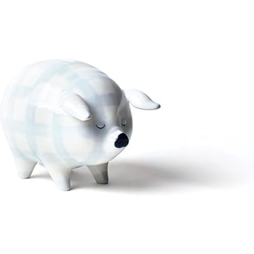 Coton Colors Gingham Piggy Bank Blue